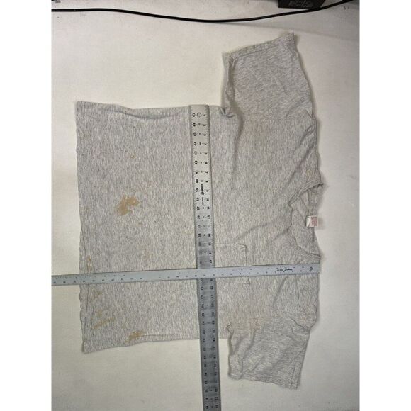 VINTAGE Windridge Blank Pocket T-shirt Men XL Gray USA Thrashed Paint 90s - Picture 9 of 9